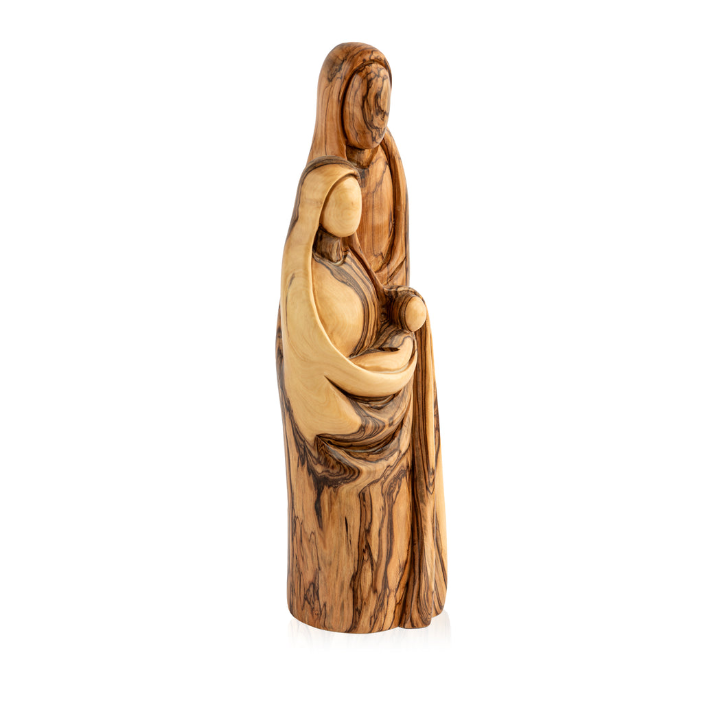 Holy Family Sculpture Made from Olive Wood