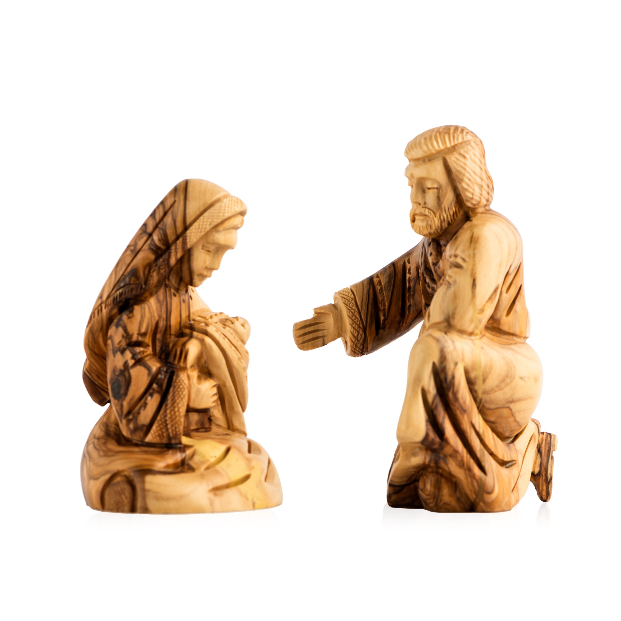 Holy Family Sculpture Made from Olive Wood
