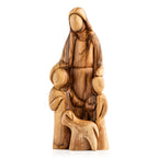 Holy Family with Lamb Sculpture Made from Olive Wood