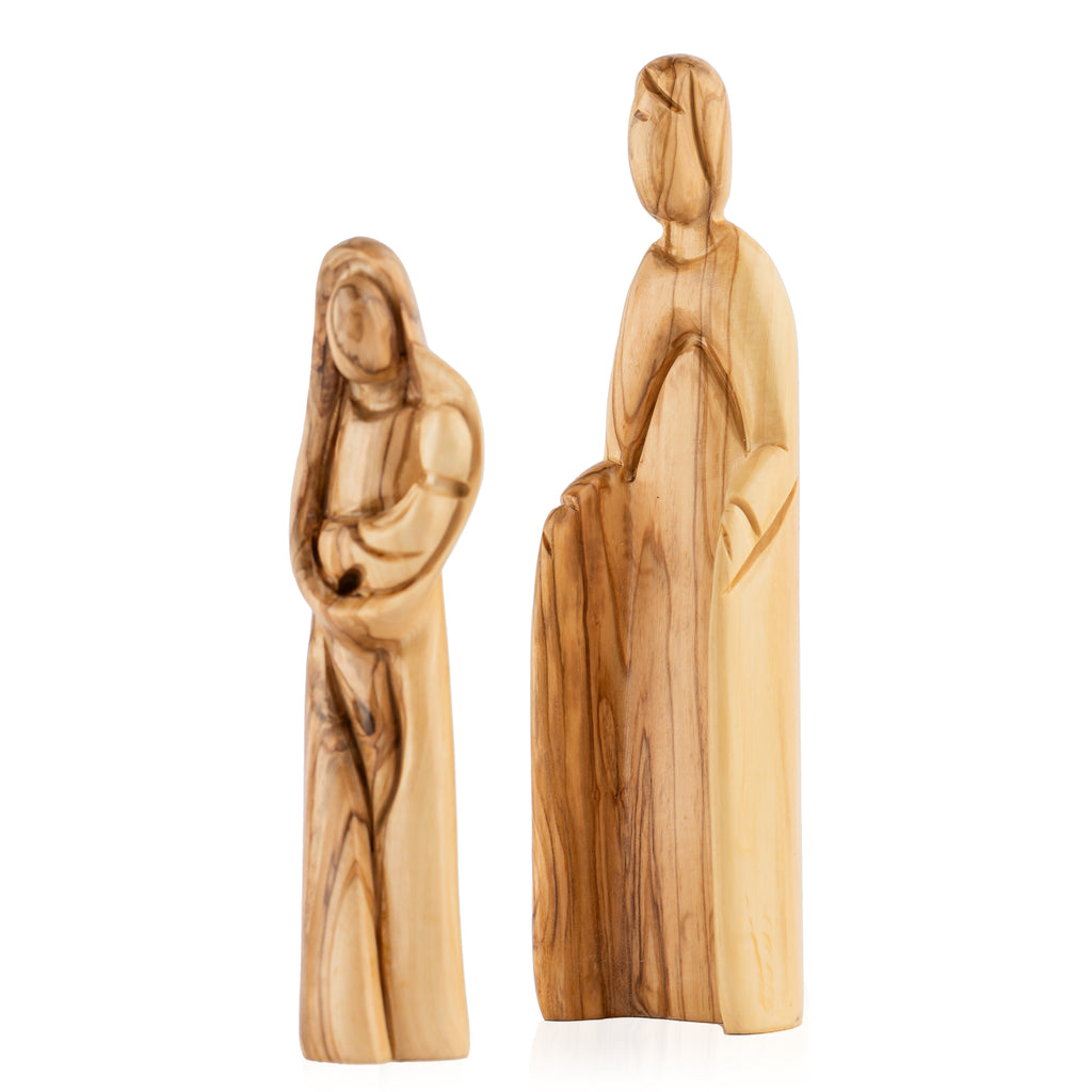Holy Family Sculpture Made from Olive Wood