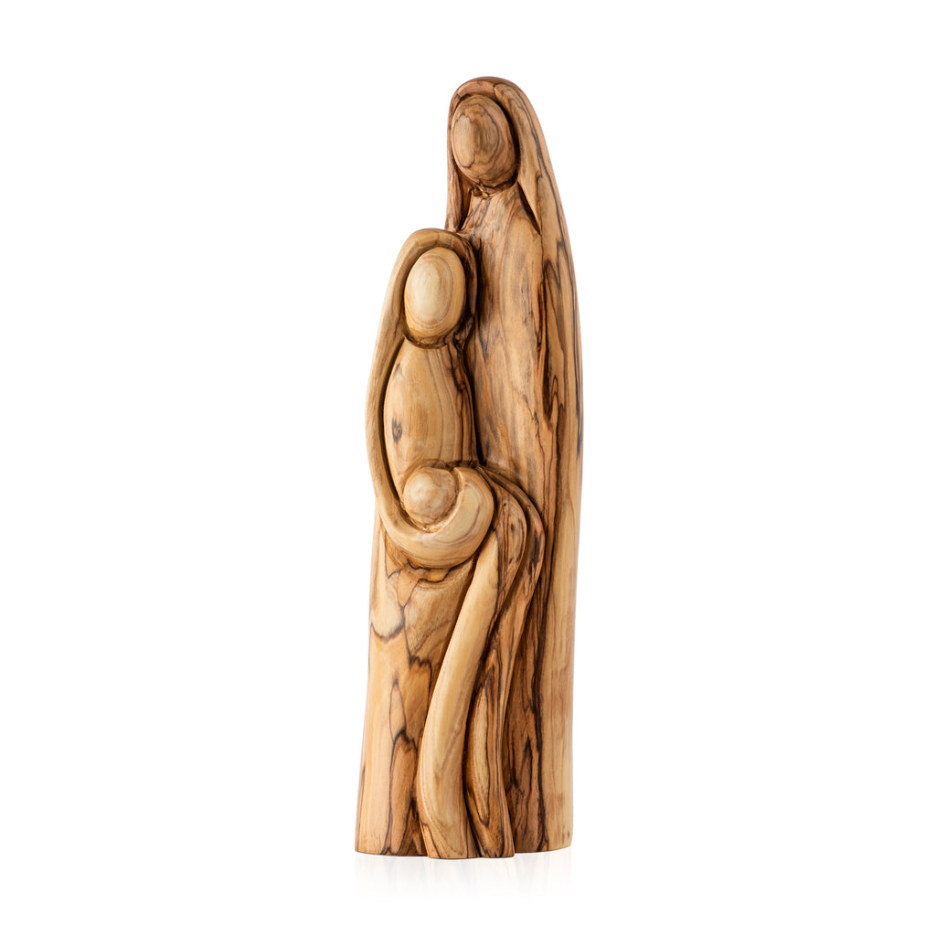Madonna and Child Sculpture Made from Olive Wood