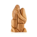 Embracing Holy Family Sculpture Made from Olive Wood
