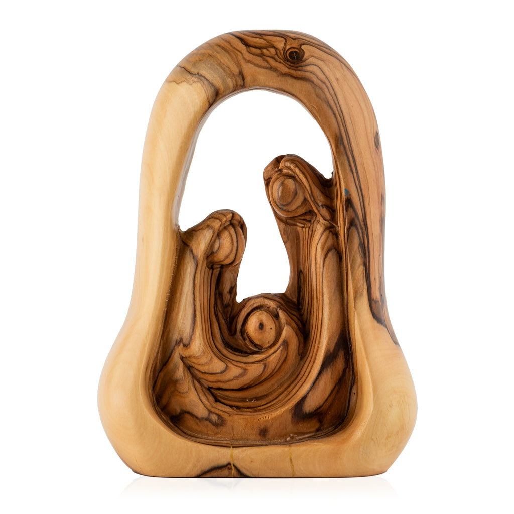 Madonna and Child Sculpture Made from Olive Wood