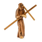 Jesus Carrying the Cross Made from Olive Wood