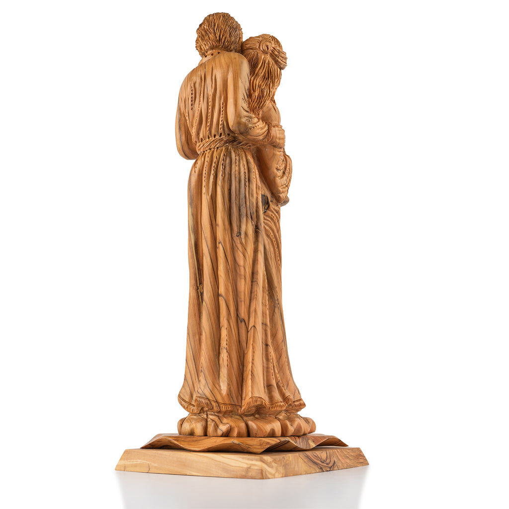 Holy Family Olive Wood Statue – Joseph, Mary & Baby Jesus Carving