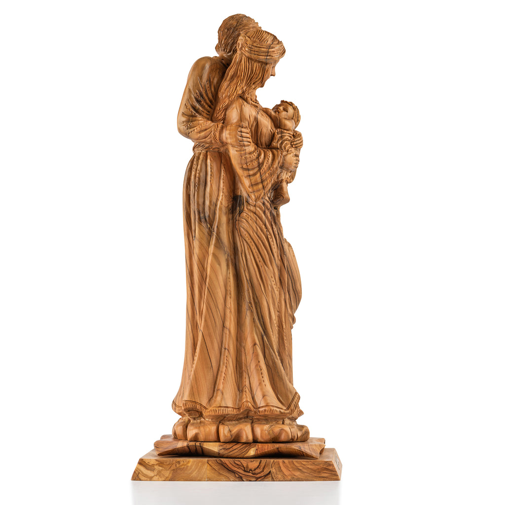 Holy Family Olive Wood Statue – Joseph, Mary & Baby Jesus Carving