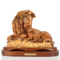 Lion and the Lamb Olive Wood Sculpture – Hand Carved in Bethlehem