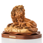 Lion and the Lamb Olive Wood Sculpture – Hand Carved in Bethlehem
