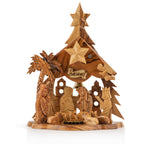 Handcrafted Olive Wood Nativity Scene with Magi – Large Holy Family & Three Wise Men Christmas Sculpture from Bethlehem
