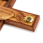 Handcrafted Olive Wood Crucifix with Corpus – Jesus on the Cross Christian Wall Sculpture from the Holy Land