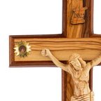 Handcrafted Olive Wood Crucifix with Corpus – Jesus on the Cross Christian Wall Sculpture from the Holy Land