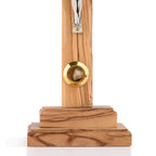 Handcrafted Ornate Olive Wood Crucifix with Holy Land Relics – Jesus on the Cross Christian Sculpture from Bethlehem