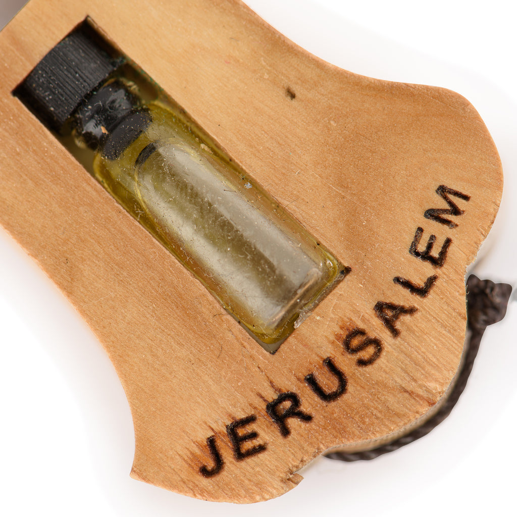 Handcrafted Olive Wood Lord's Prayer Cross with Holy Land Vial – Standing Christian Wall & Tabletop Sculpture from Bethlehem