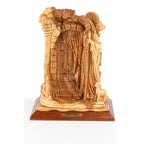 Handcrafted Olive Wood Jesus The Good Shepherd Sculpture – “I Am the Door” Christian Tabletop Statue from Bethlehem