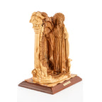 Handcrafted Olive Wood Jesus The Good Shepherd Sculpture – “I Am the Door” Christian Tabletop Statue from Bethlehem