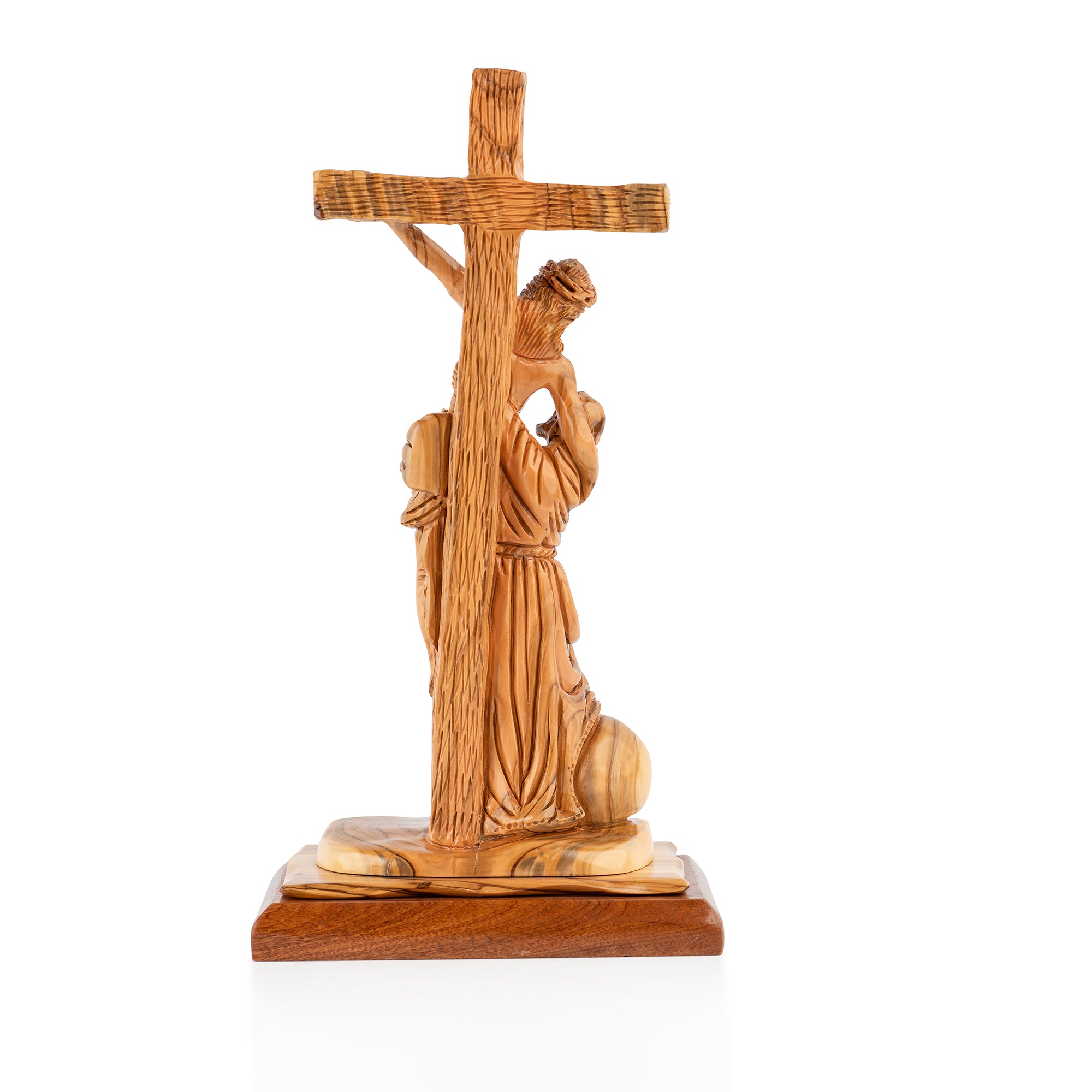 Handcrafted Olive Wood "Taking Jesus Down From The Cross" Sculpture – Christian Tabletop Statue from Bethlehem