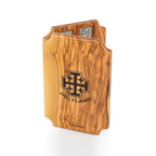 Handcrafted Olive Wood Stations of the Cross Triptych – 14 Stations with Risen Christ Central Panel from Bethlehem