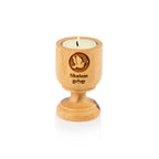 Handcrafted Olive Wood Shalom Candle Holder with Dove – Peace Tea Light Goblet from the Holy Land