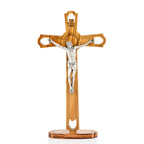Handcrafted Olive Wood Crucifix with Metal Corpus – Jesus on the Cross