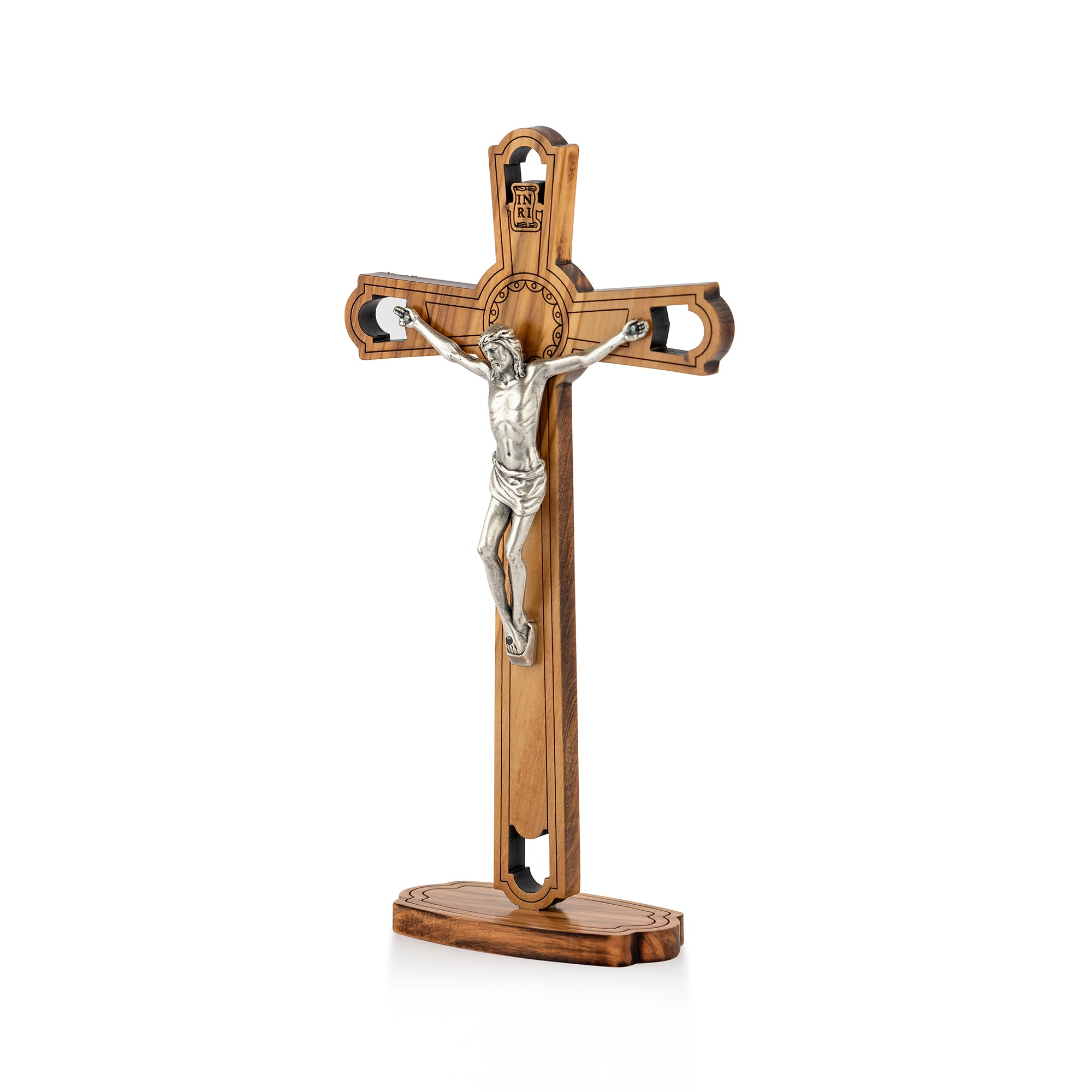 Handcrafted Olive Wood Crucifix with Metal Corpus – Jesus on the Cross