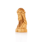 Handcrafted Olive Wood Bust of Jesus with Crown of Thorns – Sacred Christian Sculpture from Bethlehem