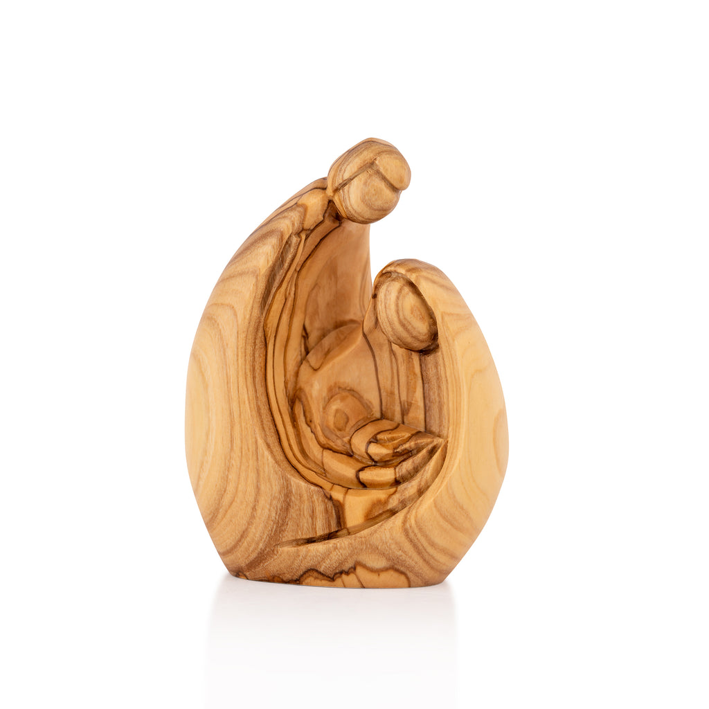 Holy Family Sculpture Made from Olive Wood