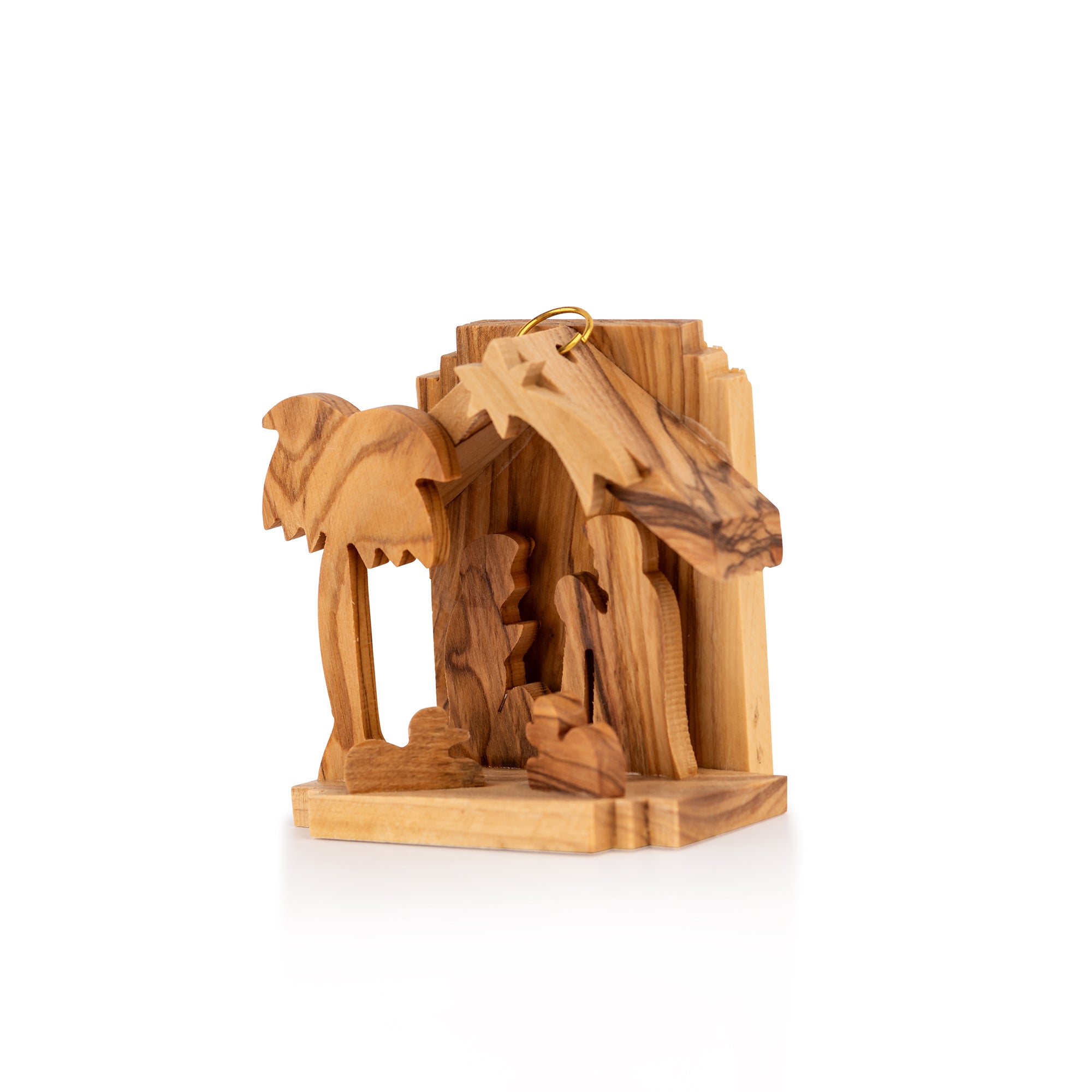 Nativity Scene Ornament With Olive Tree Bark