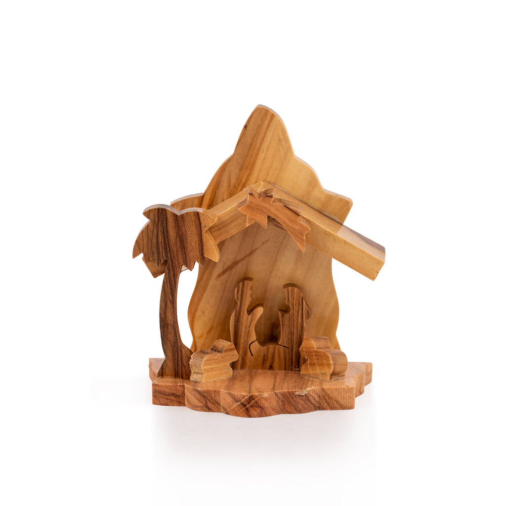 Nativity Scene Ornament With Olive Tree Bark