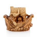 Handcrafted Olive Wood Noah’s Ark Sculpture – Detailed Animals of the Flood from the Holy Land