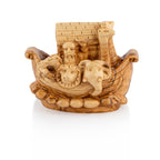 Handcrafted Olive Wood Noah’s Ark Sculpture – Detailed Animals of the Flood from the Holy Land