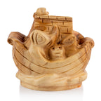 Handcrafted Olive Wood Noah’s Ark Sculpture – Detailed Animals of the Flood from the Holy Land