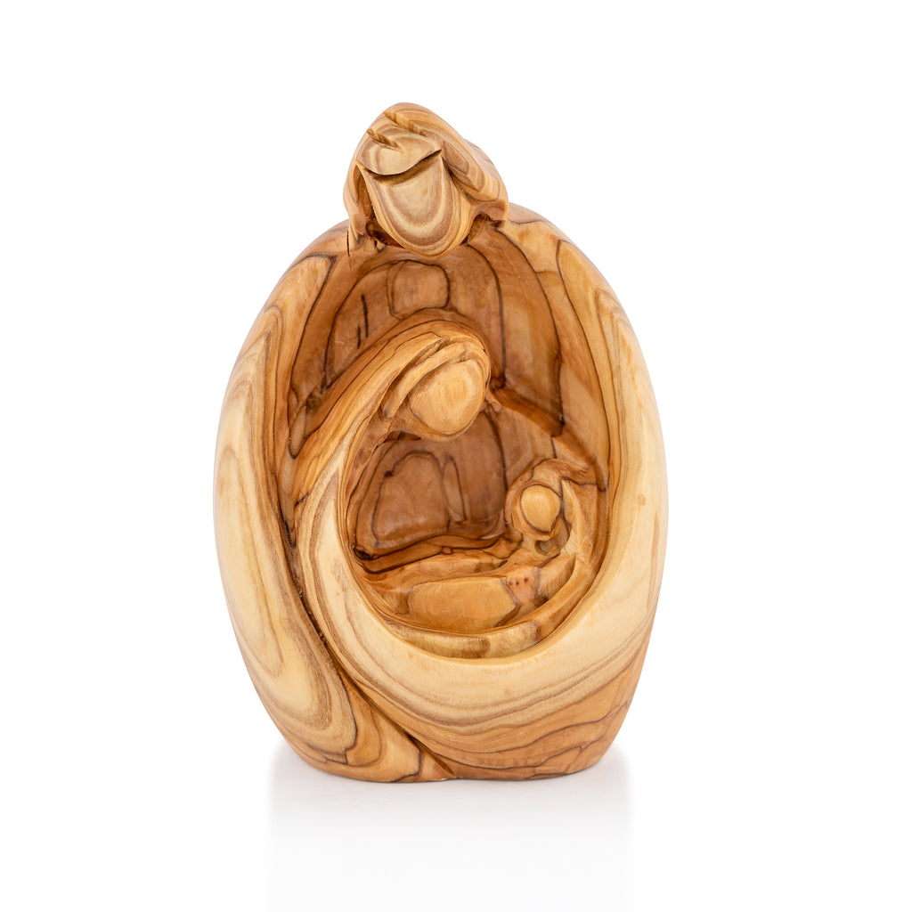 Holy Family Sculpture Made from Olive Wood