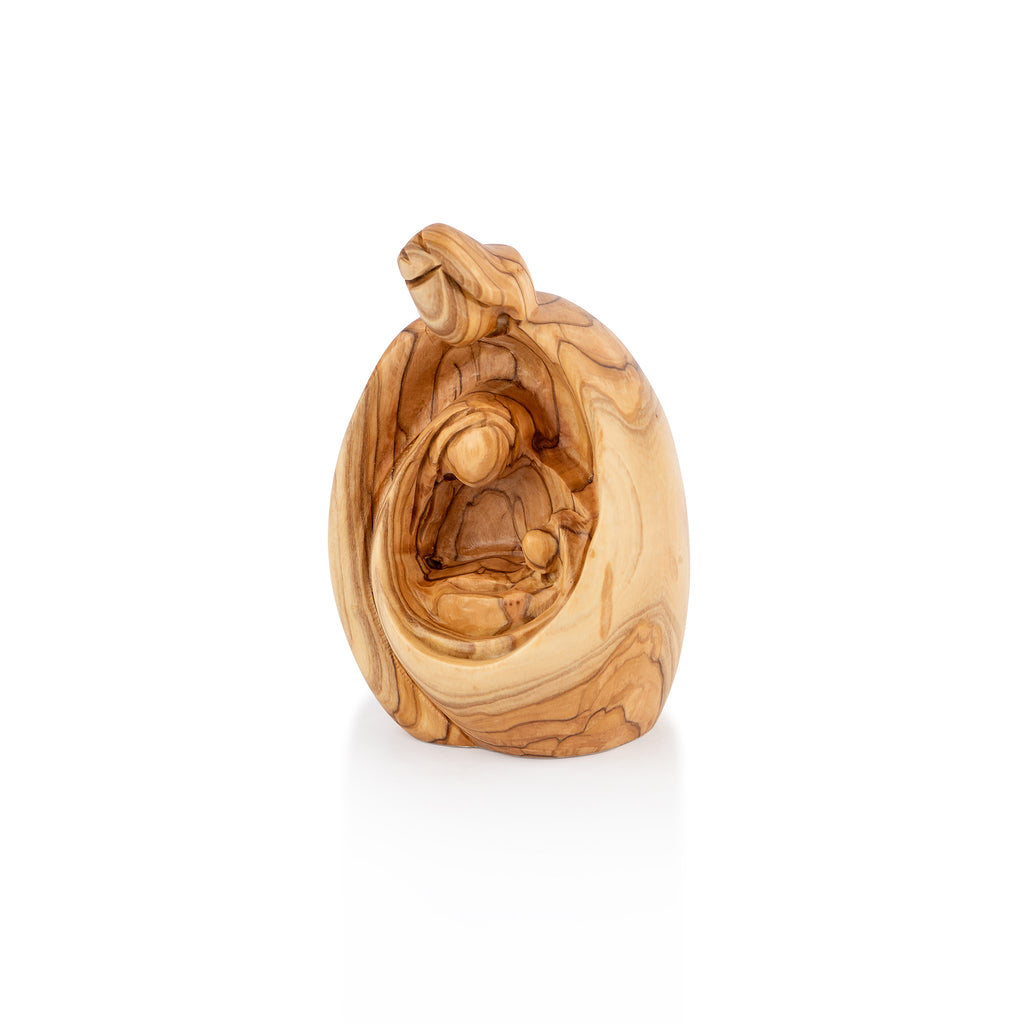 Holy Family Sculpture Made from Olive Wood