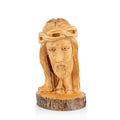 Handcrafted Olive Wood Bust of Jesus with Crown of Thorns – Sacred Christian Sculpture from Bethlehem
