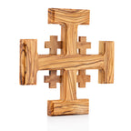Olive Wood Jerusalem Cross