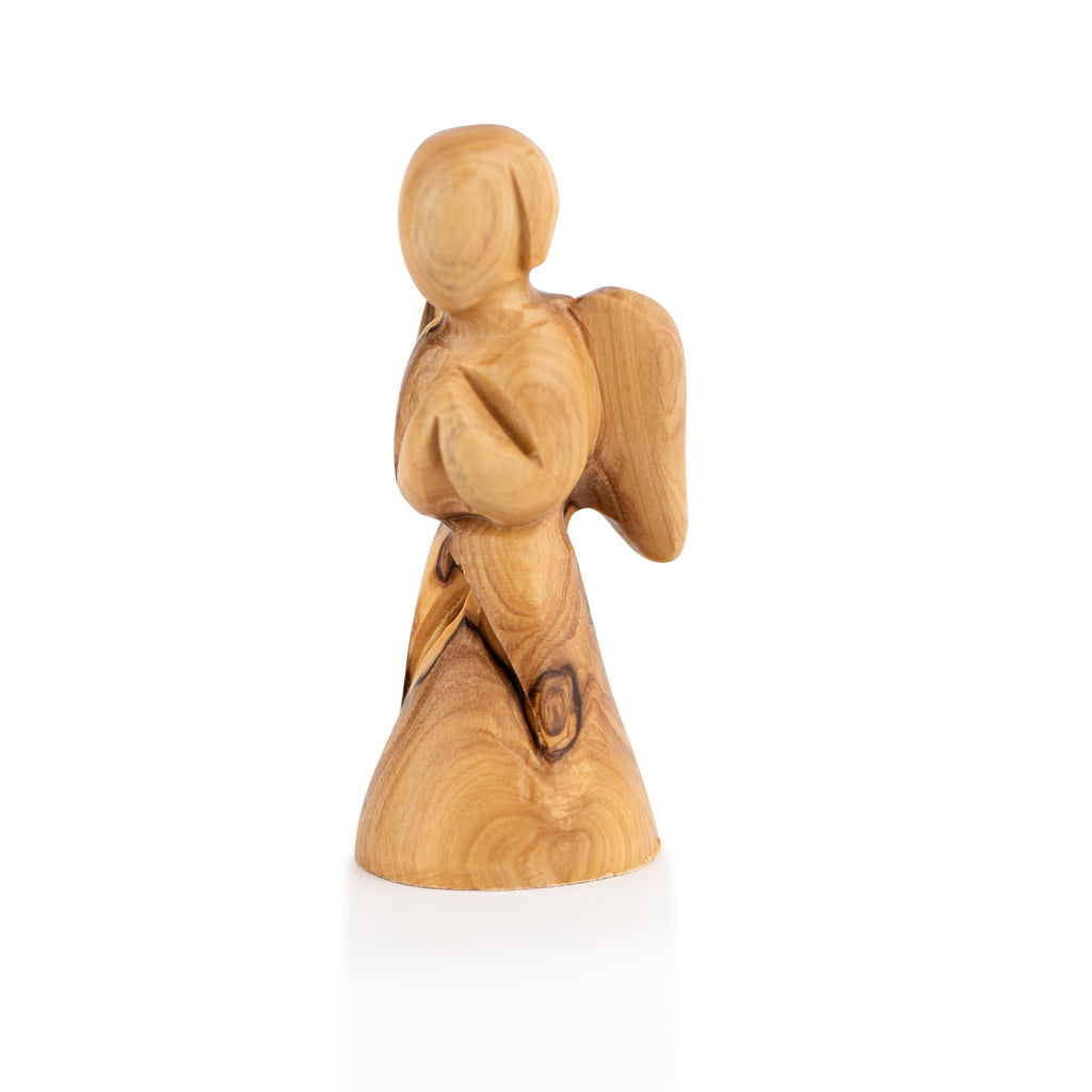 Praying Angel Figurine Beautifully Carved from Olive Wood