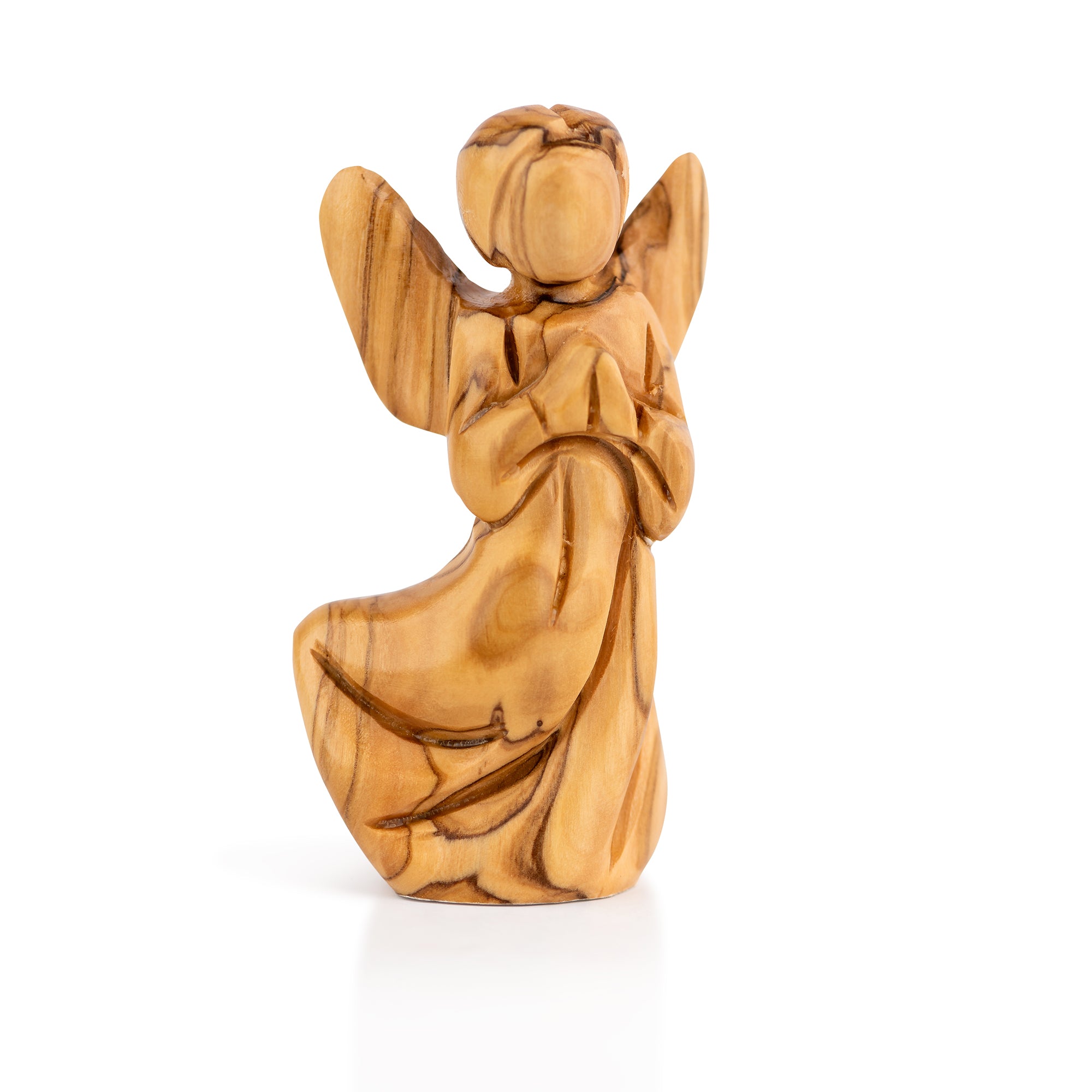 Praying Angel Figurine Beautifully Carved from Olive Wood