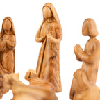 Large Olive Wood Nativity Scene Set | Hand Carved Holy Family, Shepherds & Wise Men | Holy Land Christian Gift