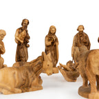 Complete Olive Wood Nativity Figures Set | Hand Carved Holy Family, Shepherds & Wise Men | Holy Land Christian Gift