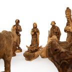 Complete Olive Wood Nativity Figures Set | Hand Carved Holy Family, Shepherds & Wise Men | Holy Land Christian Gift