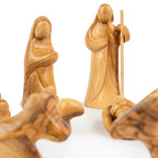 Olive Wood Nativity Scene with Arched Stable | Hand Carved Holy Family, Magi & Camel | Holy Land Christian Gift