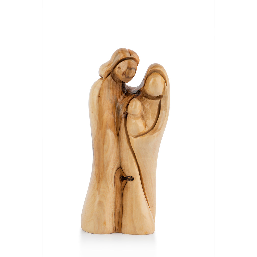 Olive Wood Madonna & Child Statue | Hand Carved Virgin Mary with Baby Jesus | Holy Land Christian Gift