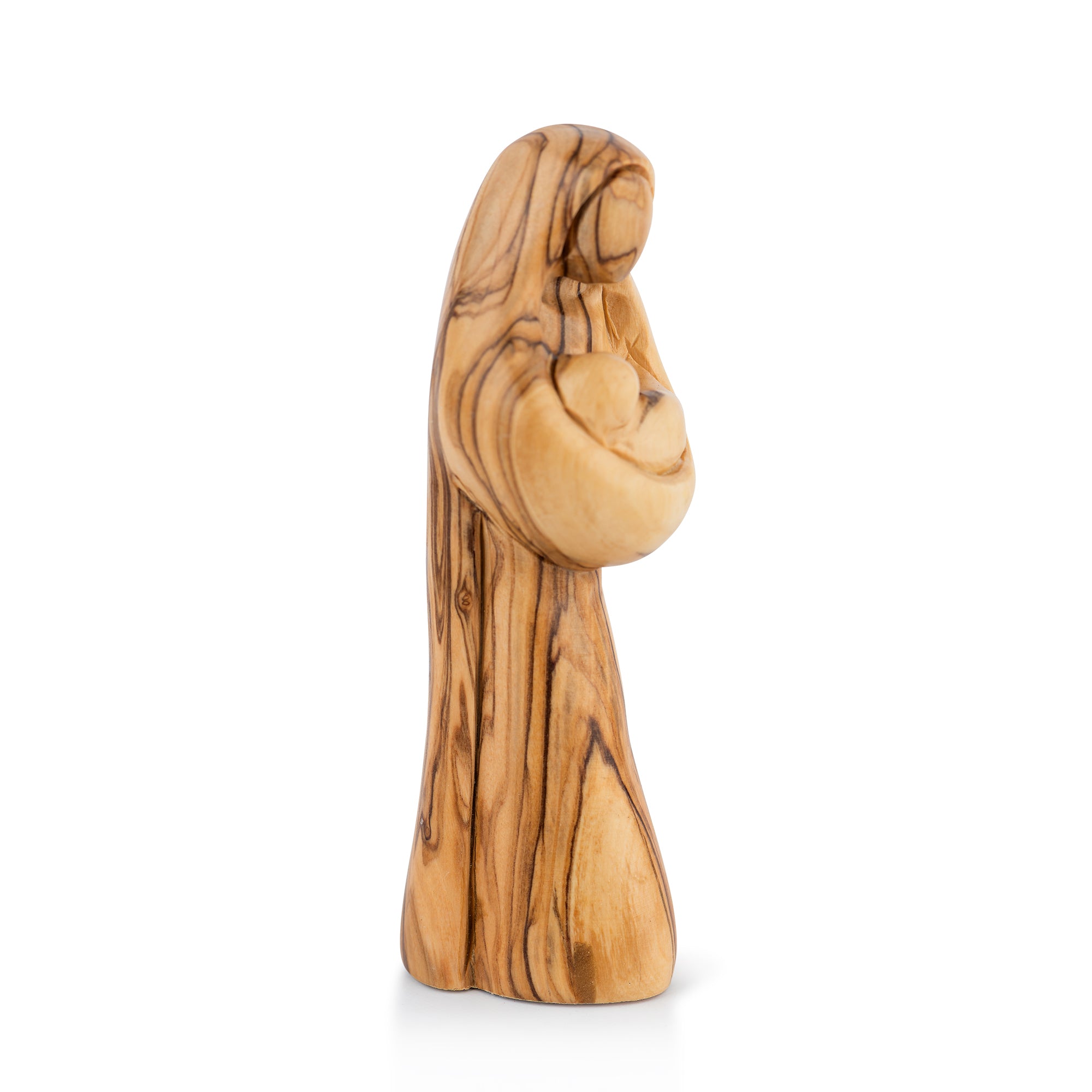 Olive Wood Madonna & Child Statue | Hand Carved Virgin Mary with Baby Jesus | Holy Land Christian Gift