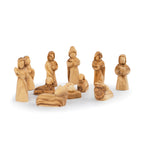 Large Olive Wood Nativity Scene with Stable | Hand Carved Holy Family & Shepherds | Holy Land Christian Gift