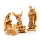 Rustic Olive Wood Cave Nativity Scene with Magi | Hand Carved Holy Family & Shepherds | Holy Land Christian Gift