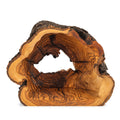 Rustic Olive Wood Nativity Scene in Natural Hollow | Hand Carved Holy Family | Holy Land Christian Gift