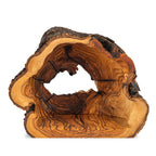 Rustic Olive Wood Nativity Scene in Natural Hollow | Hand Carved Holy Family | Holy Land Christian Gift
